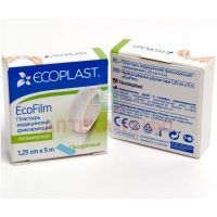Лейкопластырь ECOPLAST "Ecofilm" мед. фикс. 1,25 х 5 (полим. основа) ЛСЭЗ НордеПласт/Латвия