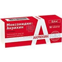 Моксонидин-Акрихин таб. п/пл. об. 400мкг №30 Акрихин/Россия