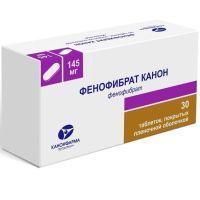 Фенофибрат Канон таб. п/пл. об. 145мг №30 (15х2) Канонфарма Продакшн/Россия