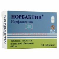 Норбактин таб. п/пл. об. 400мг №10 Sun Pharmaceutical Industries Ltd/Индия