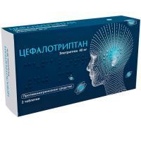 Цефалотриптан таб. п/пл. об. 40мг №2 Озон/Россия