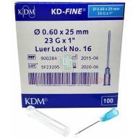 Игла инъекционная 0,6 х 25мм G23 (голубая) KD-Fine KDM/Германия