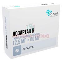 Лозартан Н таб. п/пл. об. 12,5мг+100мг №90 Озон/Россия