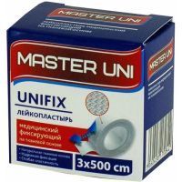 Лейкопластырь MASTER UNI фиксирующий 3смх500см (ткан. основа) PharmLine/Великобритания