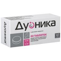 Дуоника таб. кишечнораств. п/пл. об. 10 мг+10 мг №60 Валента Фарм