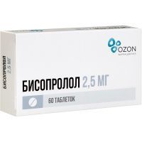 Бисопролол таб. п/пл. об. 2,5мг №60 Озон Фарм