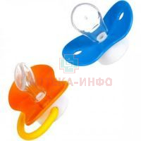 Соска-пустышка БУСИНКА с силик. кольцом с прикусом (6-18мес.) (арт. 405-А) Guangzhou Holdings Sinok/Китай