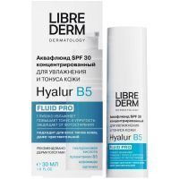 Либридерм (Librederm) Аквафлюид концентрированный д/увлажнения и тонуса кожи spf-30 HYALUR B5 30мл Биофармлаб/Россия