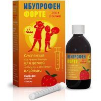 Ибупрофен форте фл.(сусп. д/приема внутрь д/детей) 40мг/мл 100г (80мл) №1 (в комплекте с мерным шприцем) Фармстандарт-Лексредства