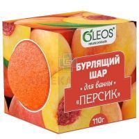 Шар для ванны бурлящий "Персик" 110г Олеос/Россия