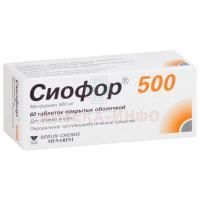 Сиофор 500 таб. п/пл. об. 500мг №60 Berlin-Chemie AG/Германия
