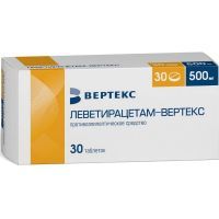 Леветирацетам-Вертекс таб. п/пл. об. 500мг №30 (10х3) Вертекс/Россия