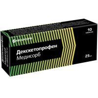 Декскетопрофен Медисорб таб. п/пл. об. 25мг №10 Медисорб/Россия