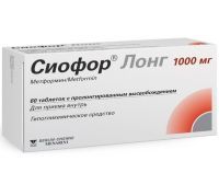 Сиофор Лонг таб. с пролонг. высв. 1000мг №60 Berlin-Chemie AG/Германия