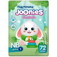 Подгузники Joonies Comfort + разм. NB (до 5кг) №72 INSOFTB Co/Китай