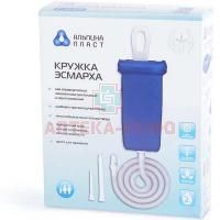 Кружка Эсмарха 1,5л (с 2 наконечниками д/ирригации) Альпина Пласт