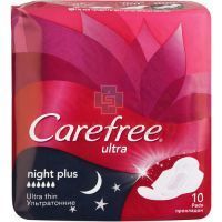 Прокладки гигиенические CAREFREE Ultra Night Plus №10 Johnson & Johnson/Италия