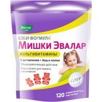 Бэби формула Мишки Мультивитамины пастилки жев. №120 Эвалар/Россия