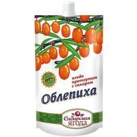 Ягода СИБИРСКАЯ ЯГОДА протертая Облепиха на сахаре пак. 280г Сава/Россия