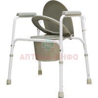 Кресло-туалет AMCB 6803 регулируемое по высоте стальное со спинкой Amrus/США
