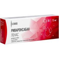 Ривароксабан Лекас таб. п/пл. об. 15мг №30 Березовский фармацевтический завод/Россия