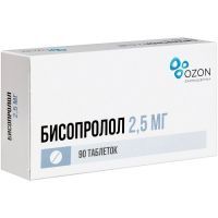 Бисопролол таб. п/пл. об. 2,5мг №90 Озон Фарм/Россия