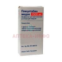Гемцитабин медак фл.(лиоф. д/р-ра д/инф.) 1500мг Oncotec Pharma Produktion/Германия/Medac
