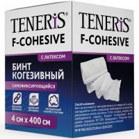 Бинт TENERIS F-Cohesive когезив. на ткан. основе. с латексом 4 х 400см Хелслаб/Россия