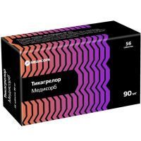 Тикагрелор Медисорб таб. п/пл. об. 90мг №56 Медисорб/Россия