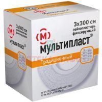 Лейкопластырь МУЛЬТИПЛАСТ традиц. катуш. 3см x 300см (ткан.) Валента Фарм/Россия