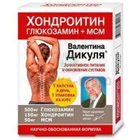 В.Дикуля Глюкозамин+Хондроитин с МСМ капс. №30 КоролевФарм/Россия
