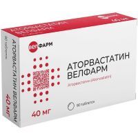 Аторвастатин Велфарм таб. п/пл. об. 40мг №90 Велфарм-М/Россия