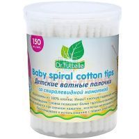 Ватные палочки детские Dr.Tuttelle со спирал. намоткой №150 Lanxi Jieda Cotton Swab/Китай