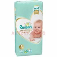 Подгузники PAMPERS Premium Care разм.3 №52 Проктер энд Гэмбл