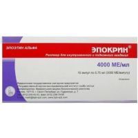 Эпокрин амп.(р-р д/в/в и п/к введ.) 4000МЕ/мл 3000МЕ №10 пач. карт. (ГНИИ особо чистых биопрепаратов ФМБА)