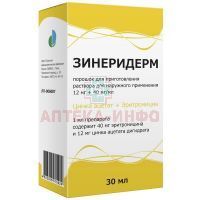 Зинеридерм фл.(пор. д/приг. р-ра д/наружн. прим.) 12мг+40мг/мл 1,691г в компл. с растворителем Тульская ФФ/Россия