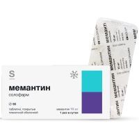 Мемантин солофарм таб. п/пл. об. 10мг №90 (10х9) Гротекс/Россия