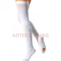Чулки ИНТЕКС антиэмболические с резинк на силикон основе 1-кл. компрес. разм. XL (окружность бедра 60-72см) (бел.) Интертекстиль