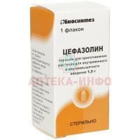 Цефазолин фл.(пор. д/приг. р-ра д/в/в и в/м введ.) 1г №1 Биосинтез/Россия