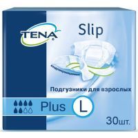 Подгузники для взрослых TENA Slip Plus Large (100-150см, 1930мл) №10 ЭсСиЭй Хайджин Продактс Раша