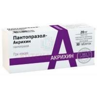 Пантопразол-Акрихин таб. кишечнораств. п/пл. об. 20мг №30 Акрихин/Россия