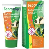 Крем-бальзам БАРСУКОР массажн. разогр. детский с барсучьим жиром 50мл Биофармлаб/Россия
