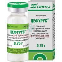 Цефурус фл.(пор. д/р-ра д/ин. в/в и в/м) 750мг №1 + р-ль Синтез