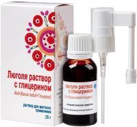 Люголя раствор с глицерином фл.(р-р д/мест. прим.) 25г №1 + расп. насадка Кировская ФФ