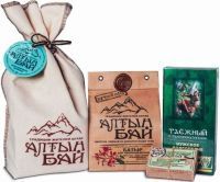 Подарочный набор АЛТЫНБАЙ Для мужского здоровья (чай.нап. Батыр, бальз. Таежный, мыло Пихтовое) Алтын/Россия