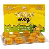 Карамель Твердый мед медовая Имбирь и лимон 30г Хани Вэй/Россия