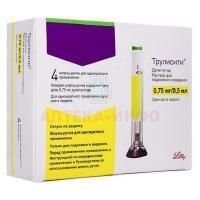 Трулисити шприц-ручка (р-р д/п/к введ.) 0,75мг/0,5мл 0,5мл №4 Eli Lilly and Company/США
