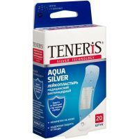 Лейкопластырь TENERIS AQUA Silver полимер. основа с ионами серебра №20 PharmLine/Великобритания
