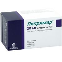 Липримар таб. п/пл. об. 20мг №100 Viatris Pharmaceuticals LLC/Пуэрто-Рико/Pfizer Manufacturing Deutschland/Германия