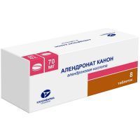 Алендронат Канон таб. 70мг №8 уп. конт. яч. пач. карт. Канонфарма Продакшн/Россия